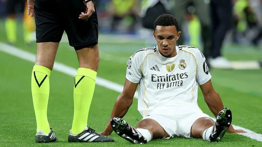 The English defender endures early blow in the Spanish giants UCL fixture